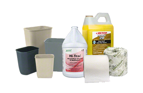 Assorted commercial & industrial cleaning supplies