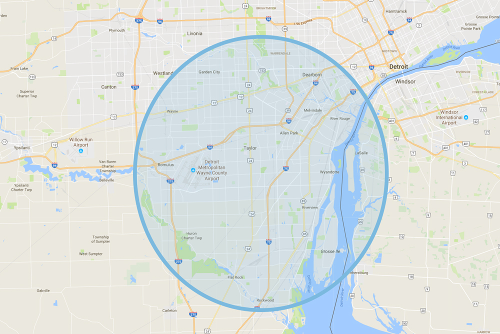 Michigan service radius for Corporate Maintenance Janitorial